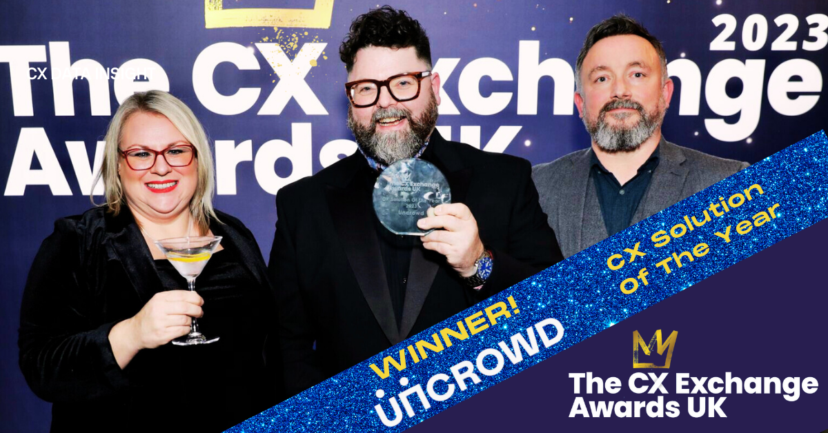 Uncrowd  Founders Richard Hammond and Rocky Howard accepting the award with amazing Uncrowd customer and supporter Jennifer Lorimer of Marks and Spencer.