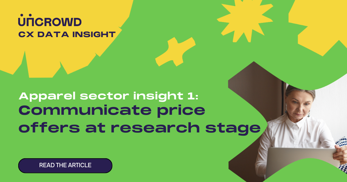 Apparel CX insight 1: communicate price offers at research stage